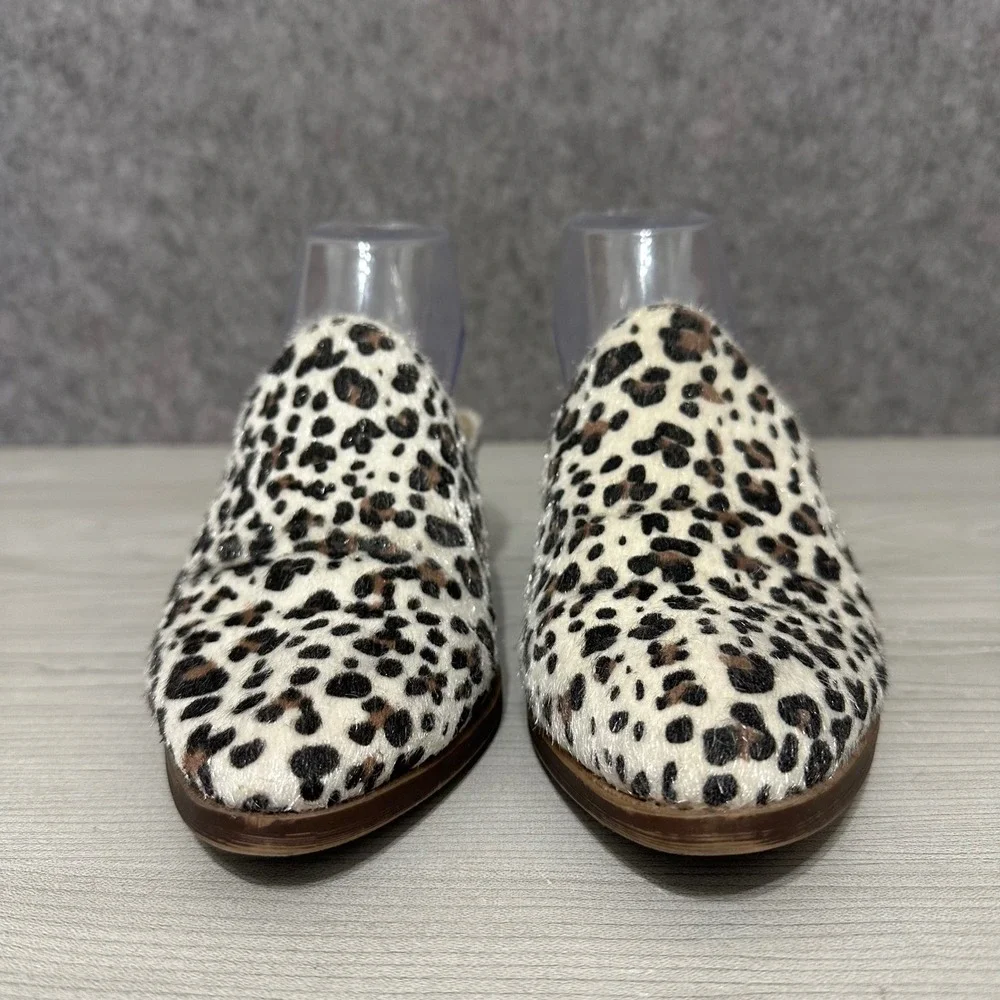 CL by Laundry Faux Fur Leopard Print‎ Mule Heels Womens Size 8